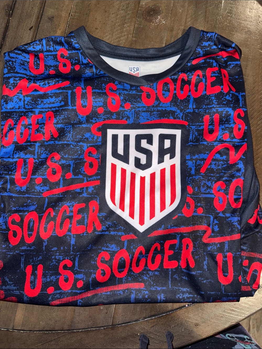 USA Soccer Graphic Jersey - Navy & Red by USA
